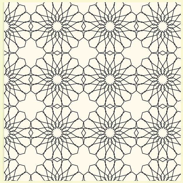 Vector seamless with geometric Arabic pattern black and white