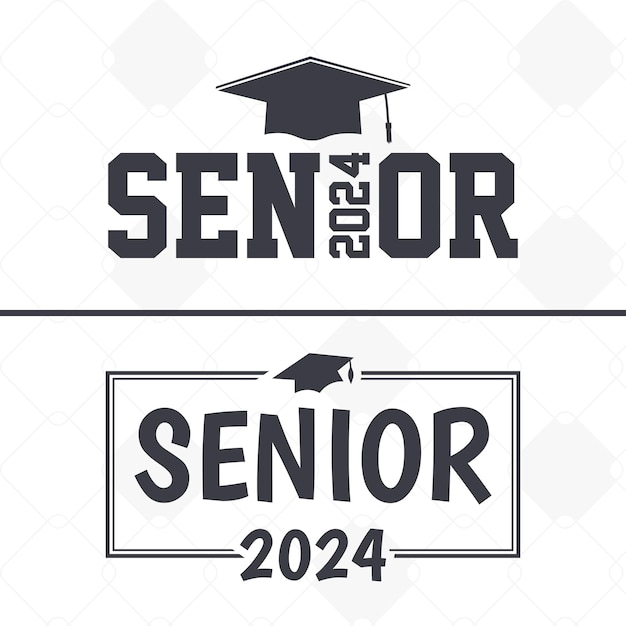 Vector senior 2024 lettering class of 2024 stickers