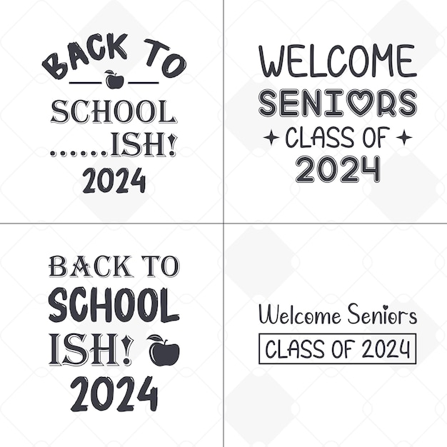 Vector vector senior 2024 lettering class of 2024 stickers