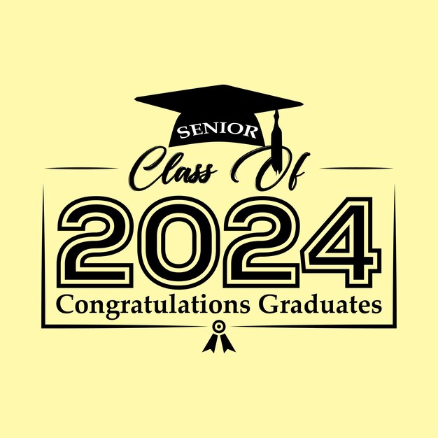 Vector Senior class of 2024 text on gradient background