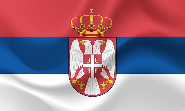 Vector Serbia Waved Flag of Serbia Serbia emblem icon