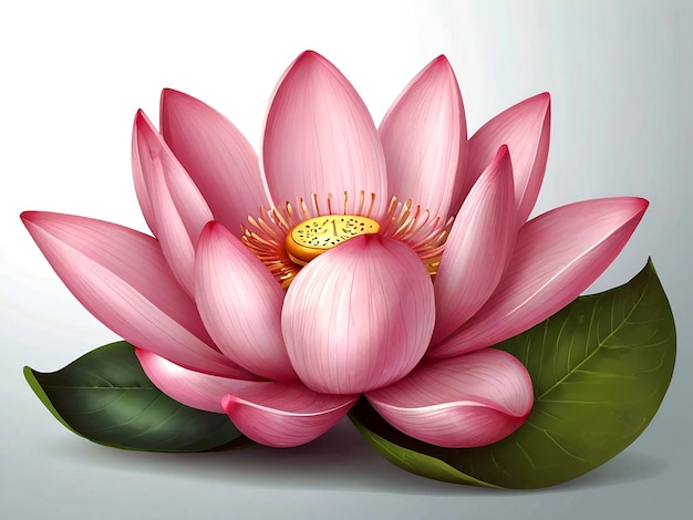 Vector vector serene pink lotus flower illustration isolated