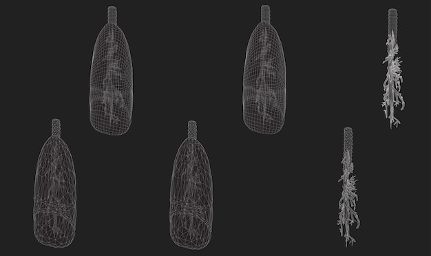 Vector set 3D lungs and bronchus Isolated on white background Element for medical design