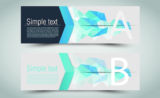 Vector set of abstract blue triangles headers