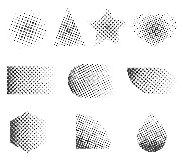 Vector vector set abstract dotted halftone element