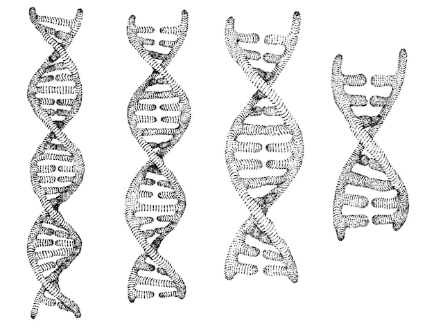 Insieme di vettore dell'elemento astratto ricerca scientifica e trattamento delle malattie del dna