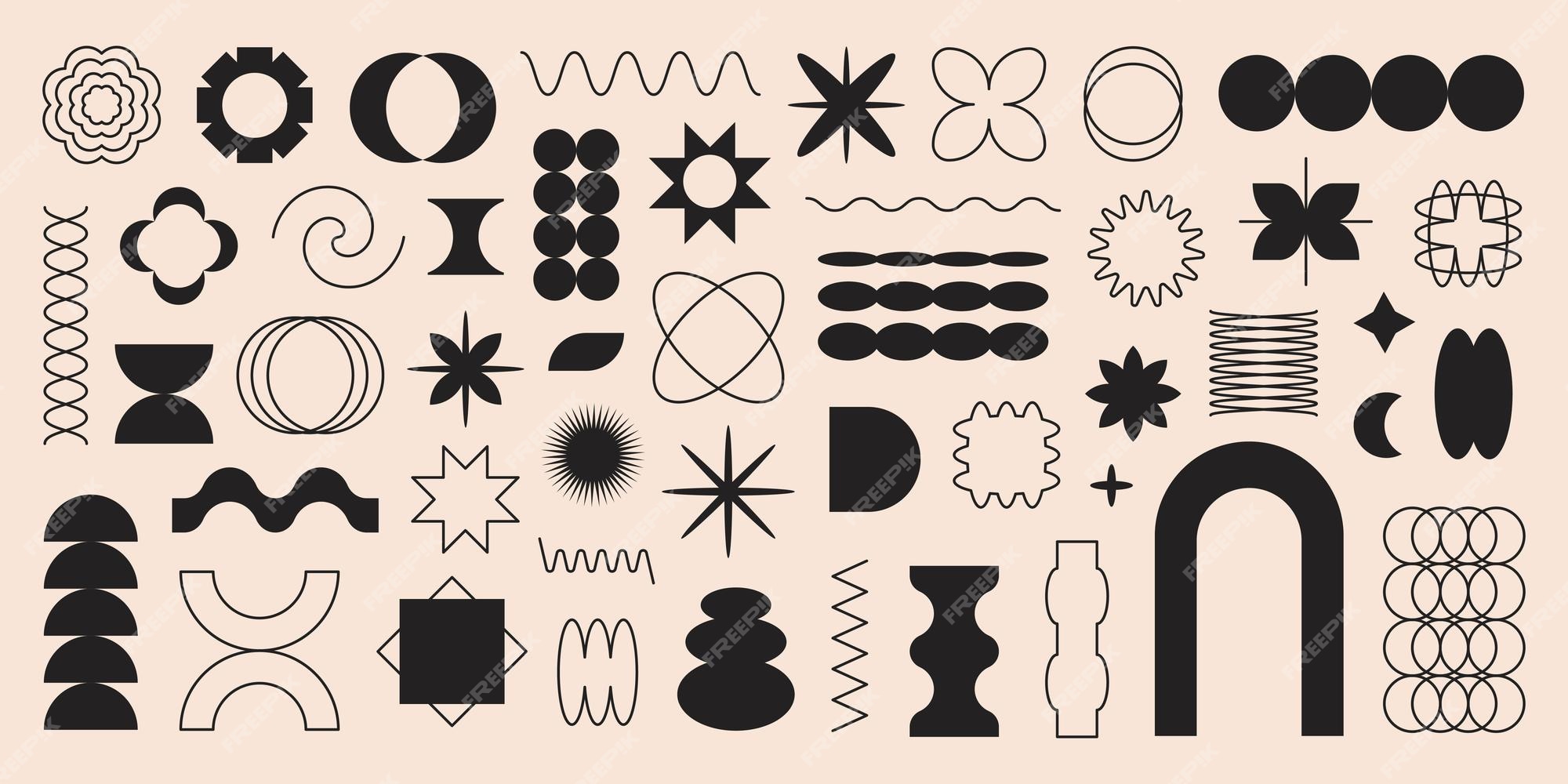 Premium Vector  Vector set of geometric shapes abstract icons or