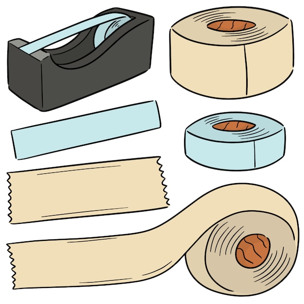 Vector vector set of adhesive tape