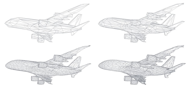 Vector set of aircraft from triangular segments