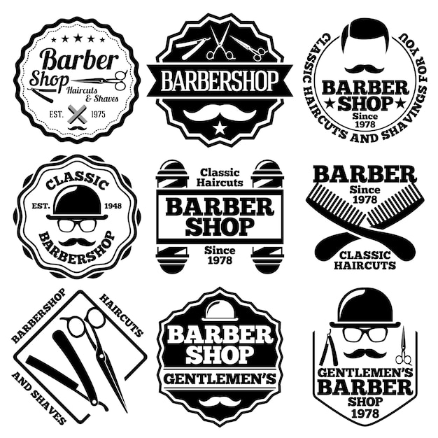 Vector set of Barber Labels 