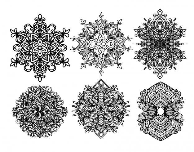 Vector set of baroque frame silhouettes