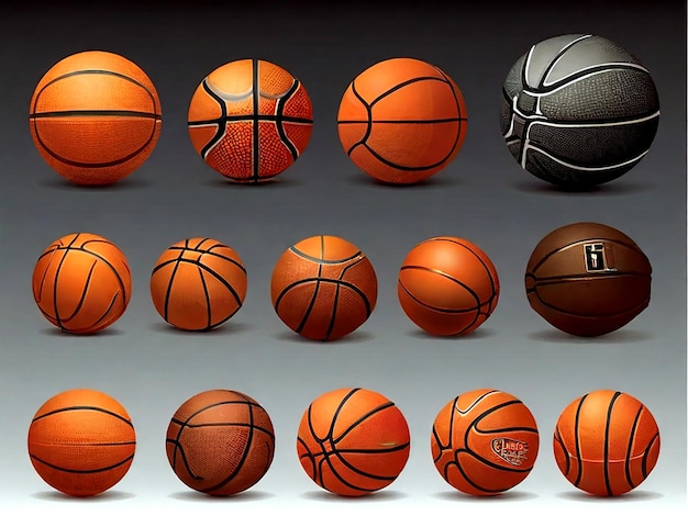 Vector Set of basketball balls isolated