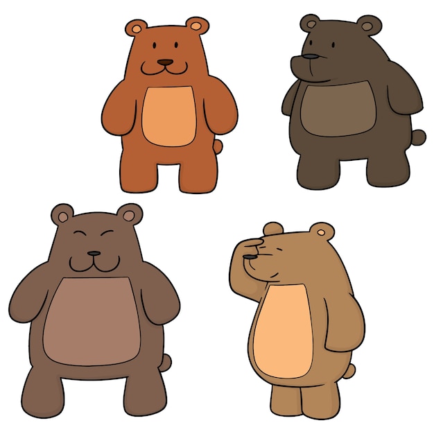 vector set of bear