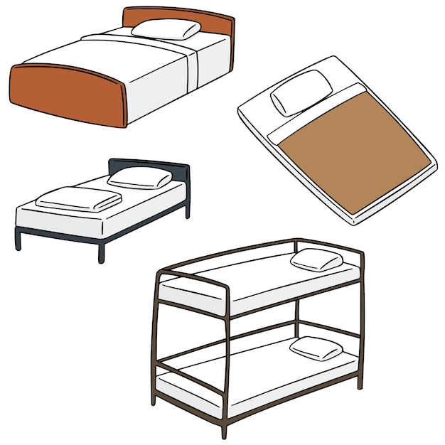 векторный набор кровати