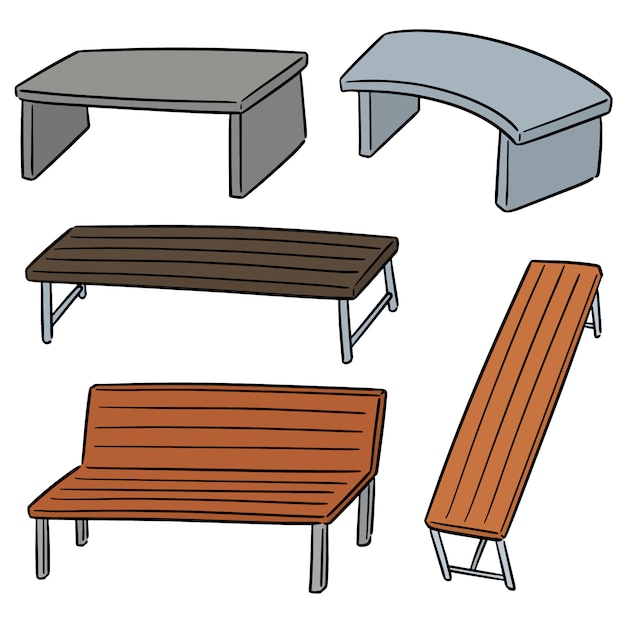 Vector vector set of bench