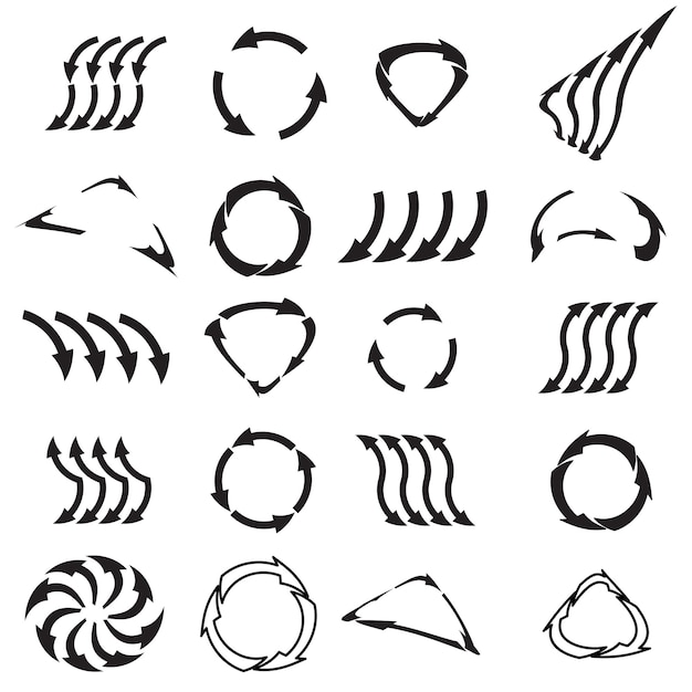 Vector set of black arrows