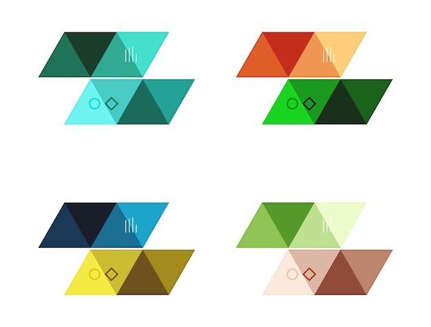 Vector set of blank geometric infographic web boxes created with triangles Backgrounds for workflow layout diagram number options or web design