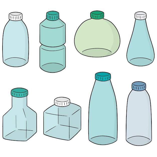 vector set of bottle