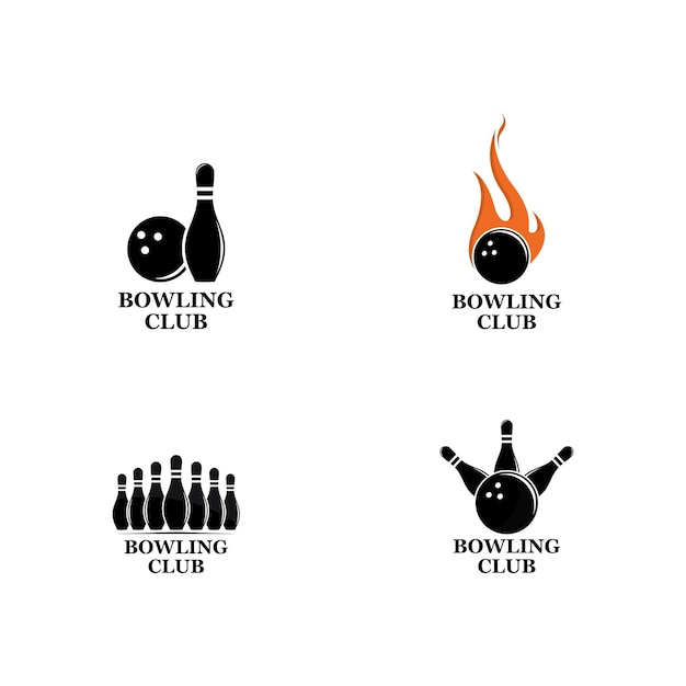 Vector set bowling logo's bowling logo emblemen en bowling logo ontwerp