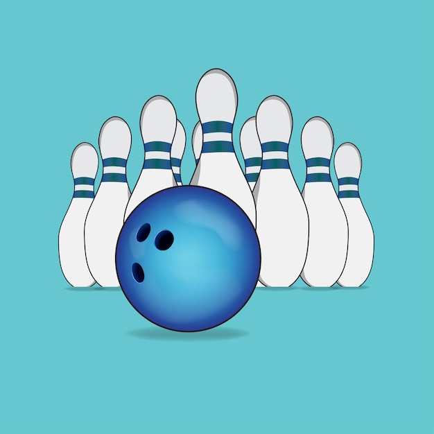 Set vettoriale per il bowling con una palla