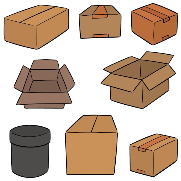 Vector set of box