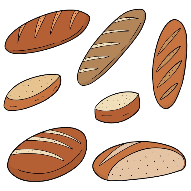 Vector set of bread