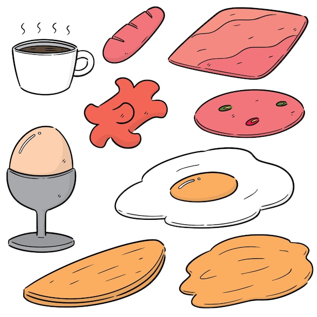 vector set of breakfast