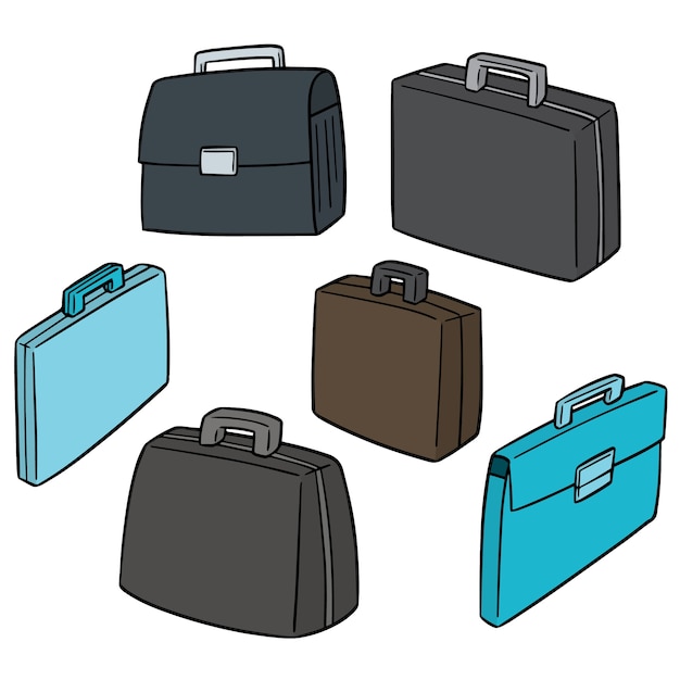 Vector vector set of briefcase