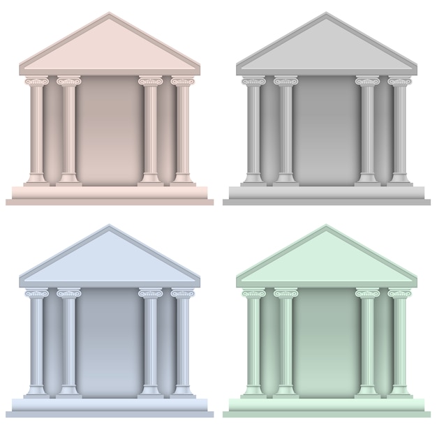 Vector set of building bank icons