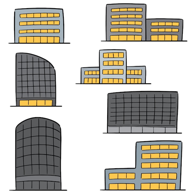 Vector set of building