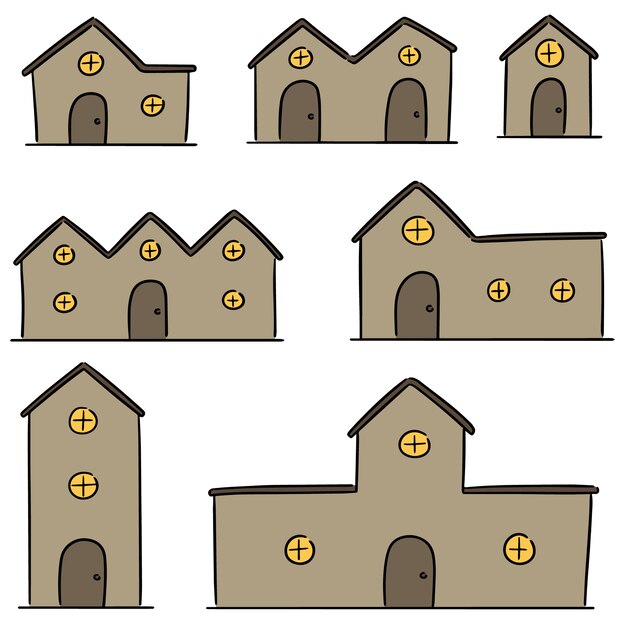 Vector set of building