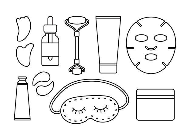 Vector set bundle of outline flat cosmetic