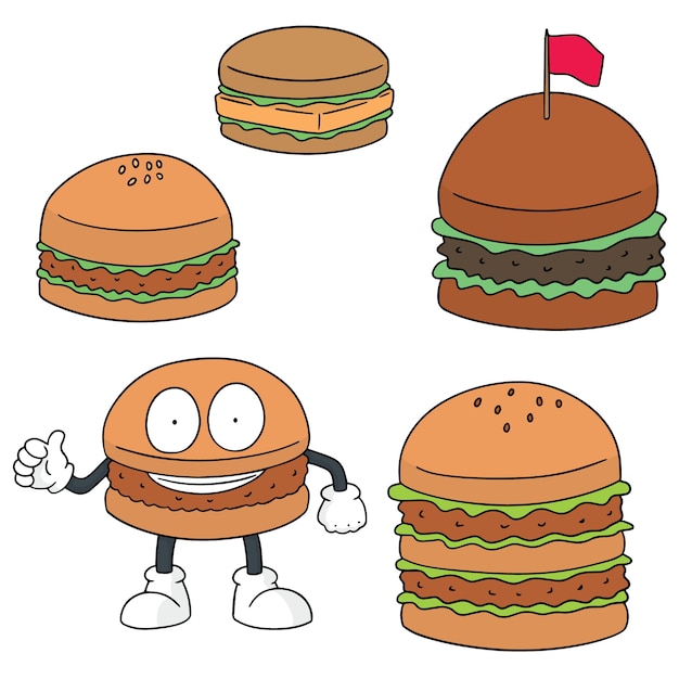 Vector set of burger