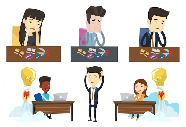 Vector set of business characters.