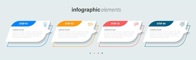 비즈니스 크리에이 티브 infograph 벡터 단계 템플릿 infographic의 벡터 집합