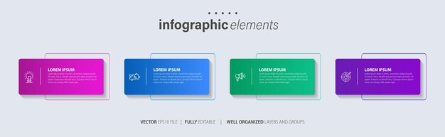 Set vettoriale di vettori di infografica aziendale