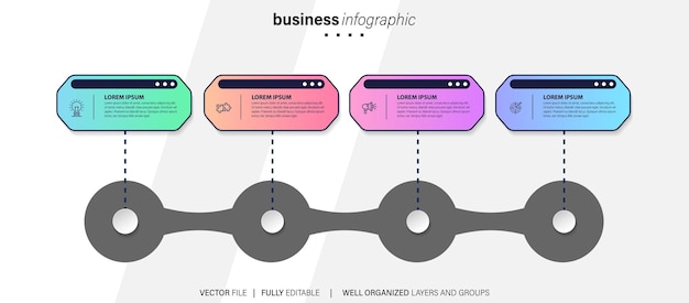 Set vettoriale di vettori di infografiche aziendali