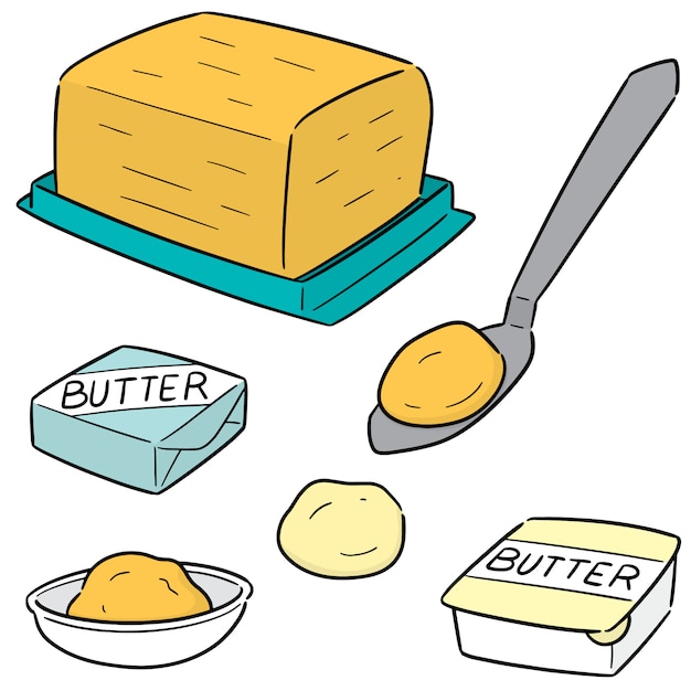 Vector vector set of butter