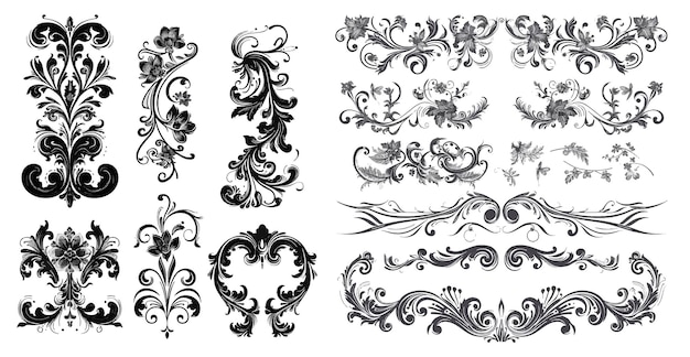 Vector vector set calligraphic design borders