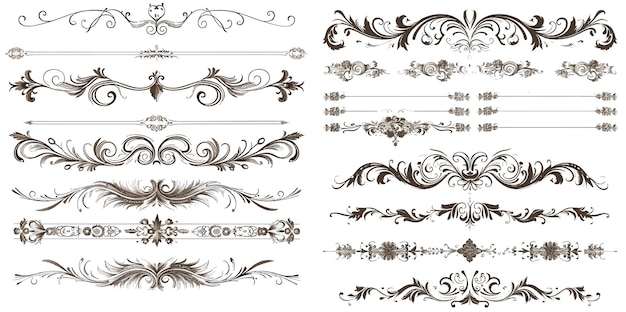 Vector set calligraphic design elements and page decoration