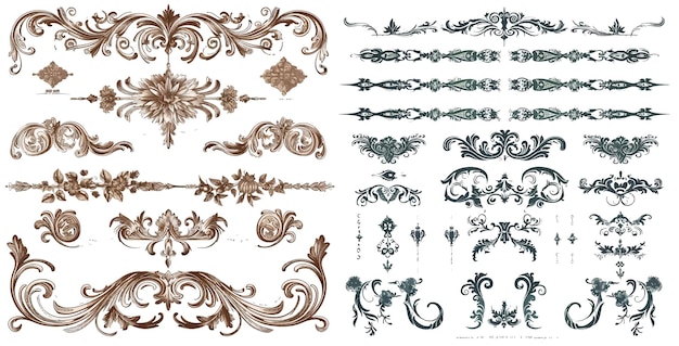 Vector set of calligraphic design elements