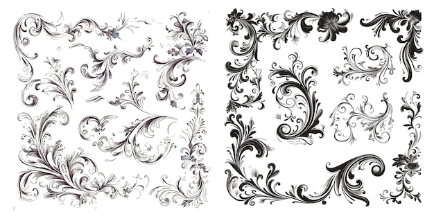 Vector Set Calligraphic Design elements