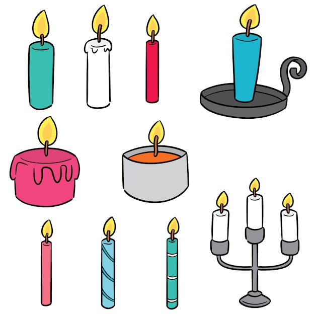 Vector set of candle