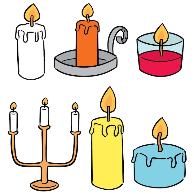 Vector set of candle