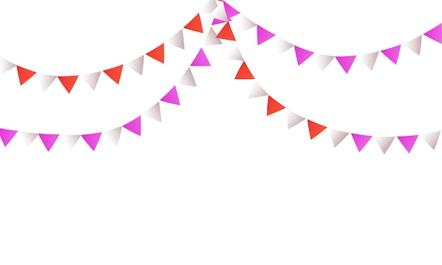 Vector set of carnival flag garlands for a holiday