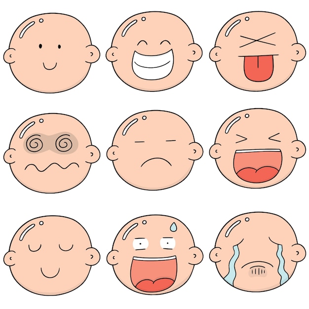 Vector vector set of cartoon face