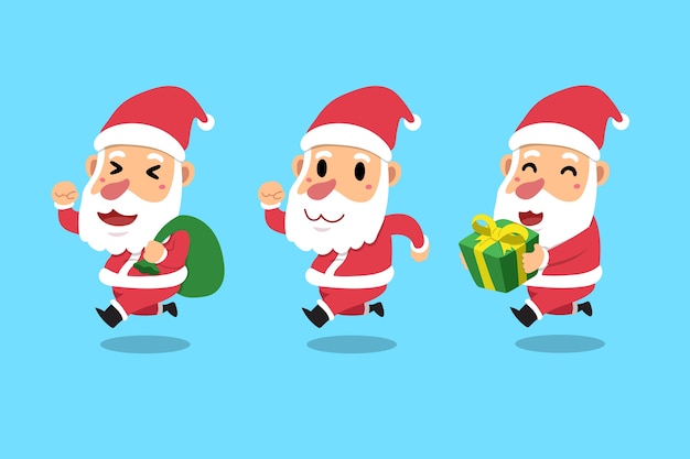 Vector set cartoon kerstman