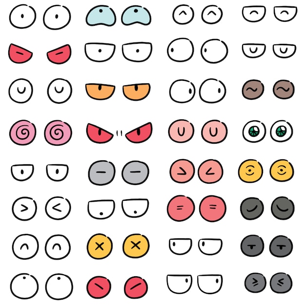 Vector set cartoon ogen