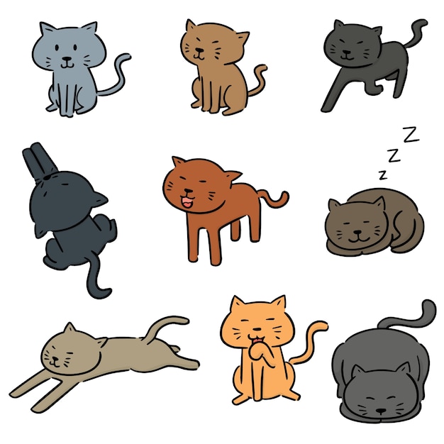 Vector set of cats