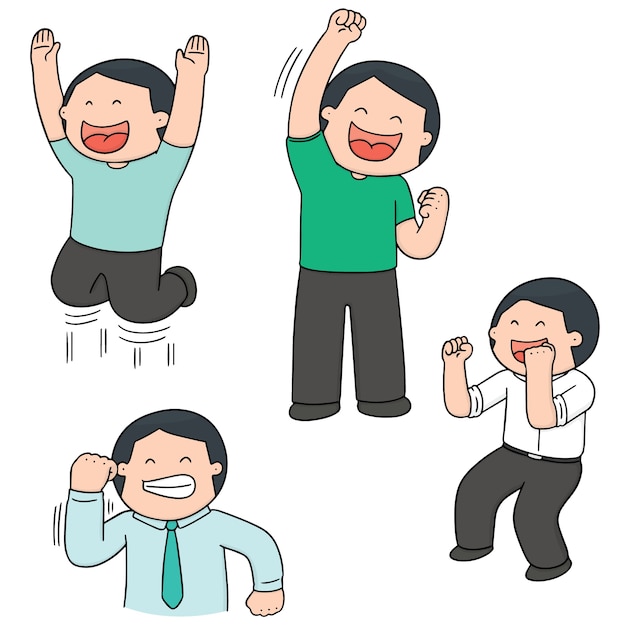 vector set of celebrating people